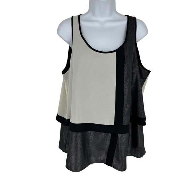 Express Colorblock Tank Top With Metallic Detail Women's Size L - Picture 1 of 9
